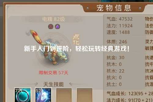 新手入门到进阶，轻松玩转经典游戏！