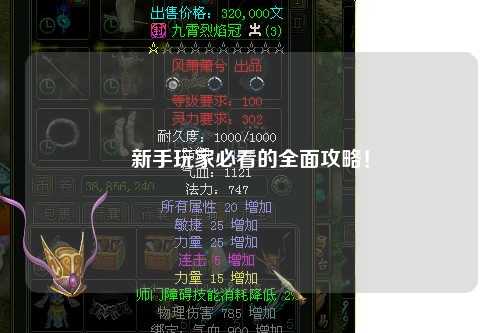 新手玩家必看的全面攻略！