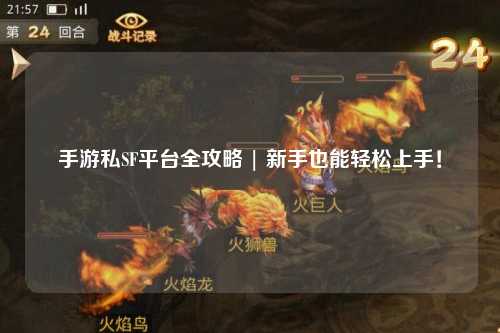 手游私SF平台全攻略 | 新手也能轻松上手！