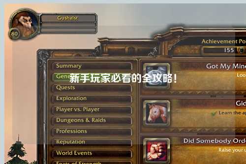 新手玩家必看的全攻略！